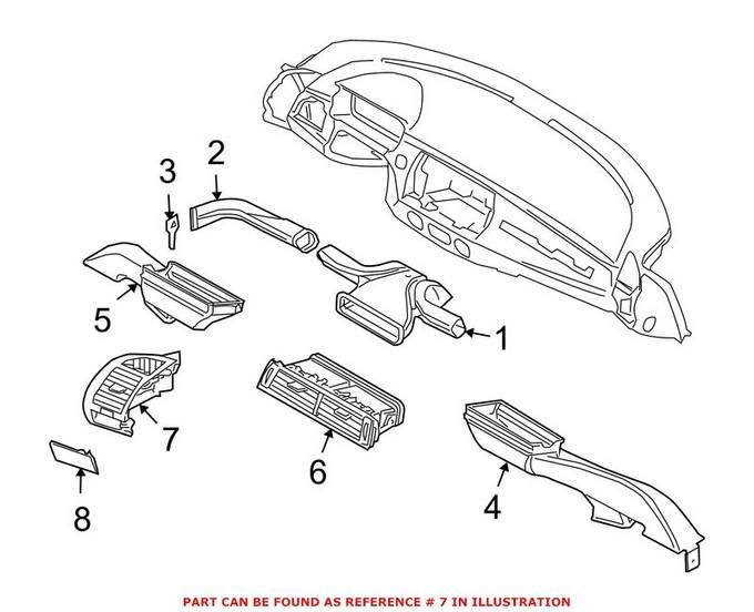 BMW Dashboard Air Vent = Passenger Side 64226945396